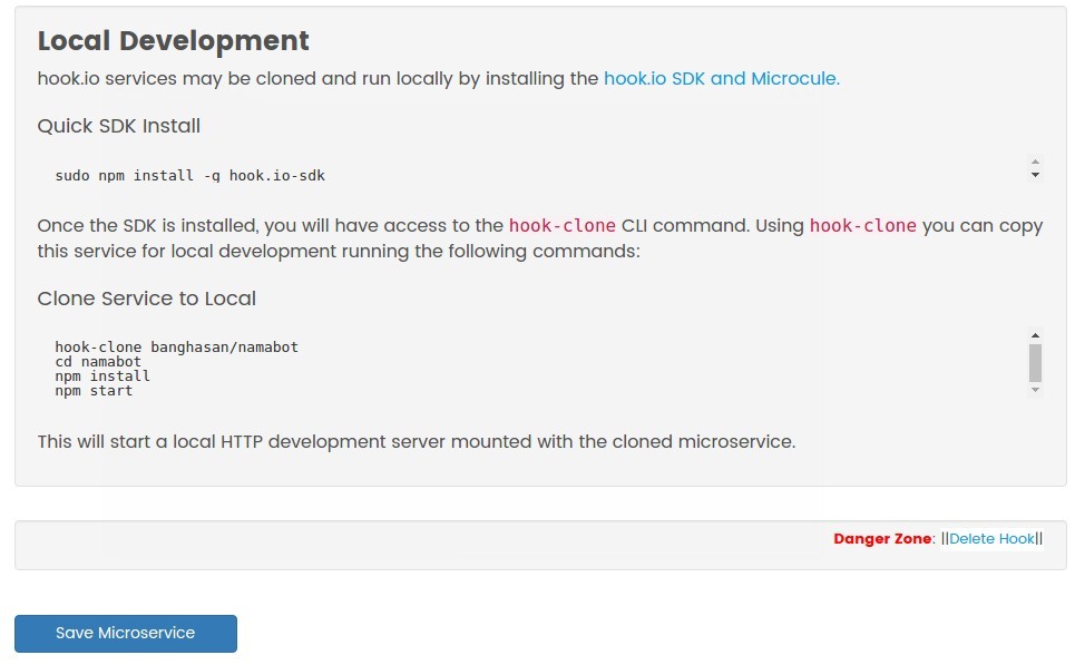 Basic Information Hook.io